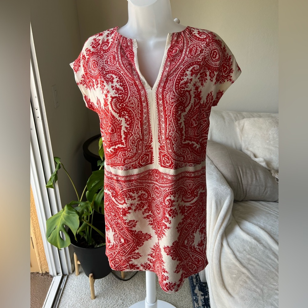 Red paisley Madewell dress